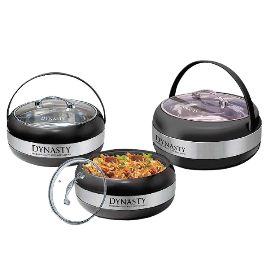 Dynasty Classic 5Pcs Hotpot Set – 3 Hotpots + Water Cooler + Thermos Flask