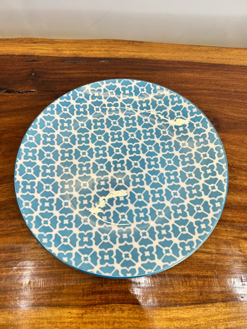 8-Inch Multicolor Ceramic Dinner Plates – Set of 6