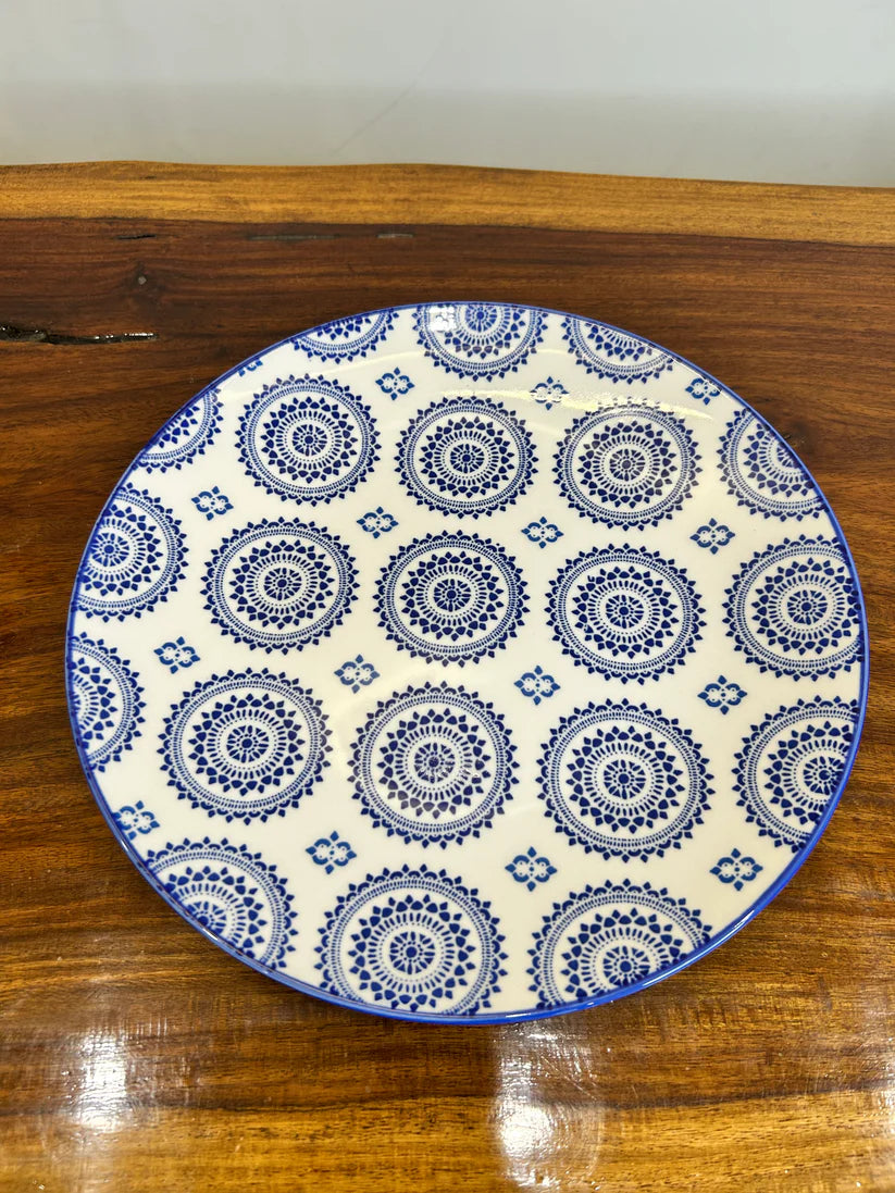 8-Inch Multicolor Ceramic Dinner Plates – Set of 6