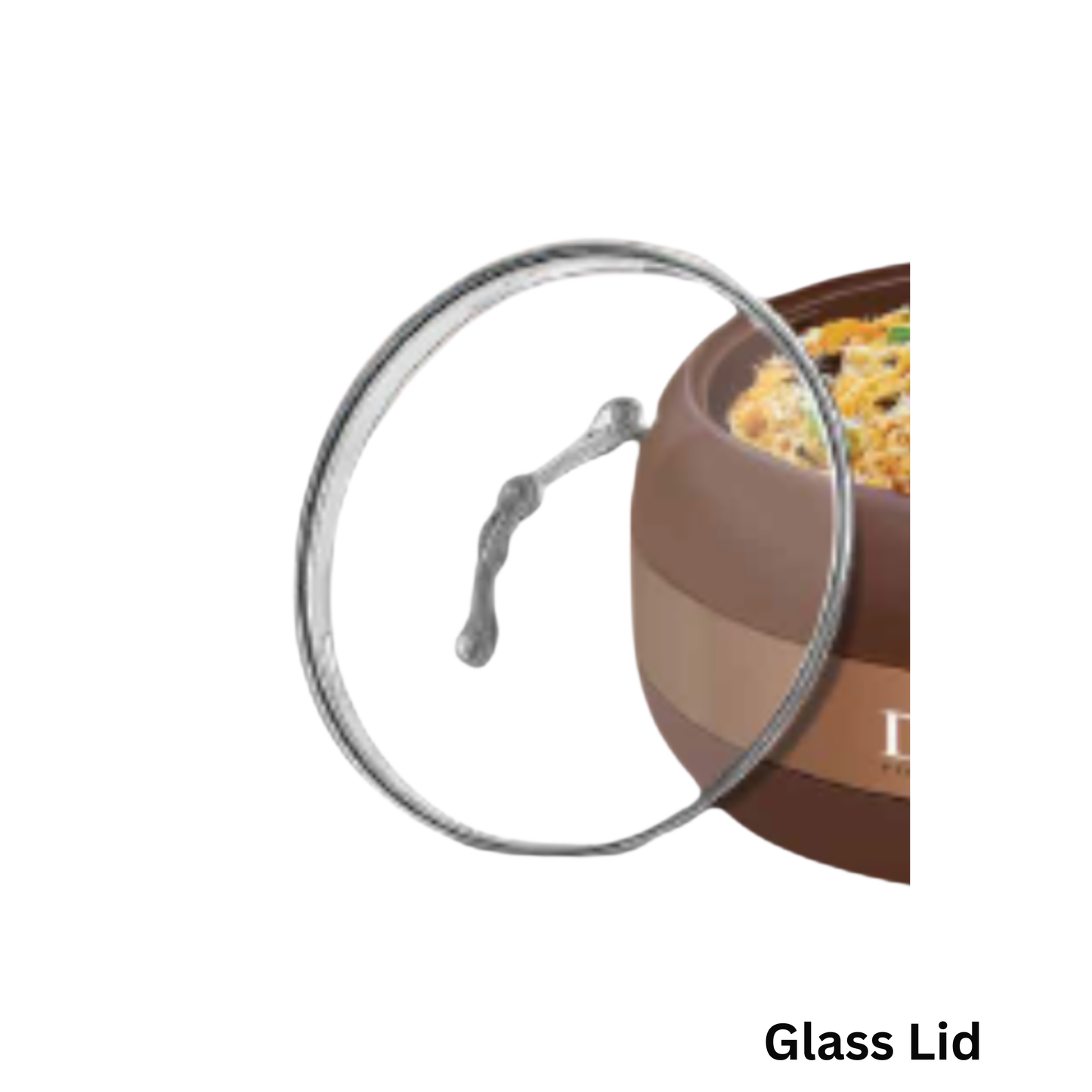 Dynasty Premium Hotpot Glass Lid with Steel Handle – Heat Resistant, Durable & Easy Grip