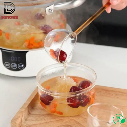 Borosilicate Glass Tarka Spoon Long Handle Heat Resistant Cooking Spoon