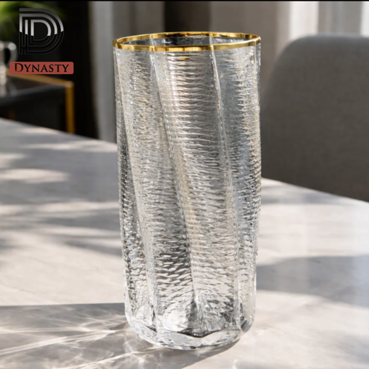 Crystal Glass Curve Set of 6 – Elegant Transparent Drinking Glasses