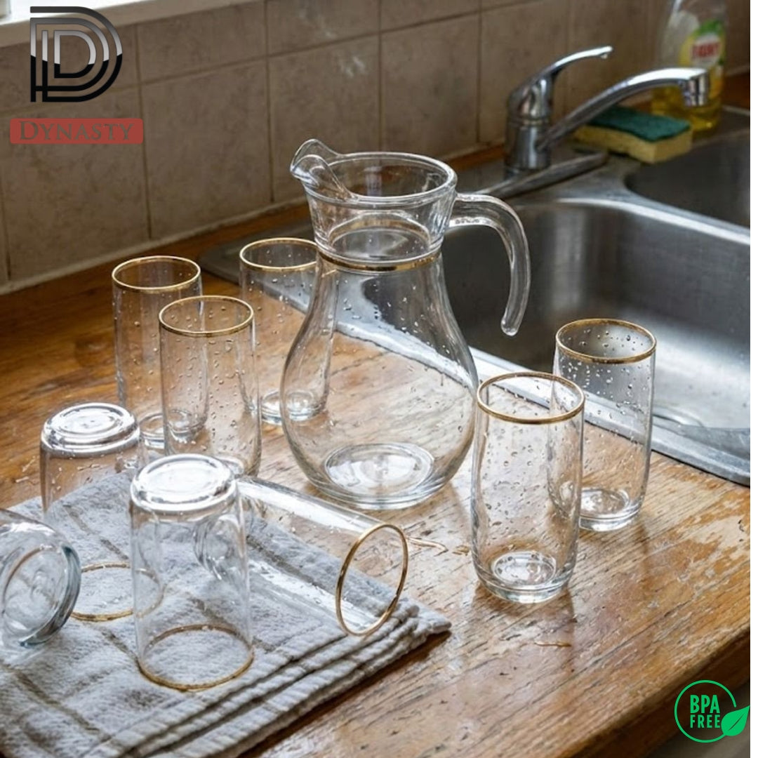 Pasabahce Turkey Water Set – 6 Glasses + 1 Jug | Premium Quality