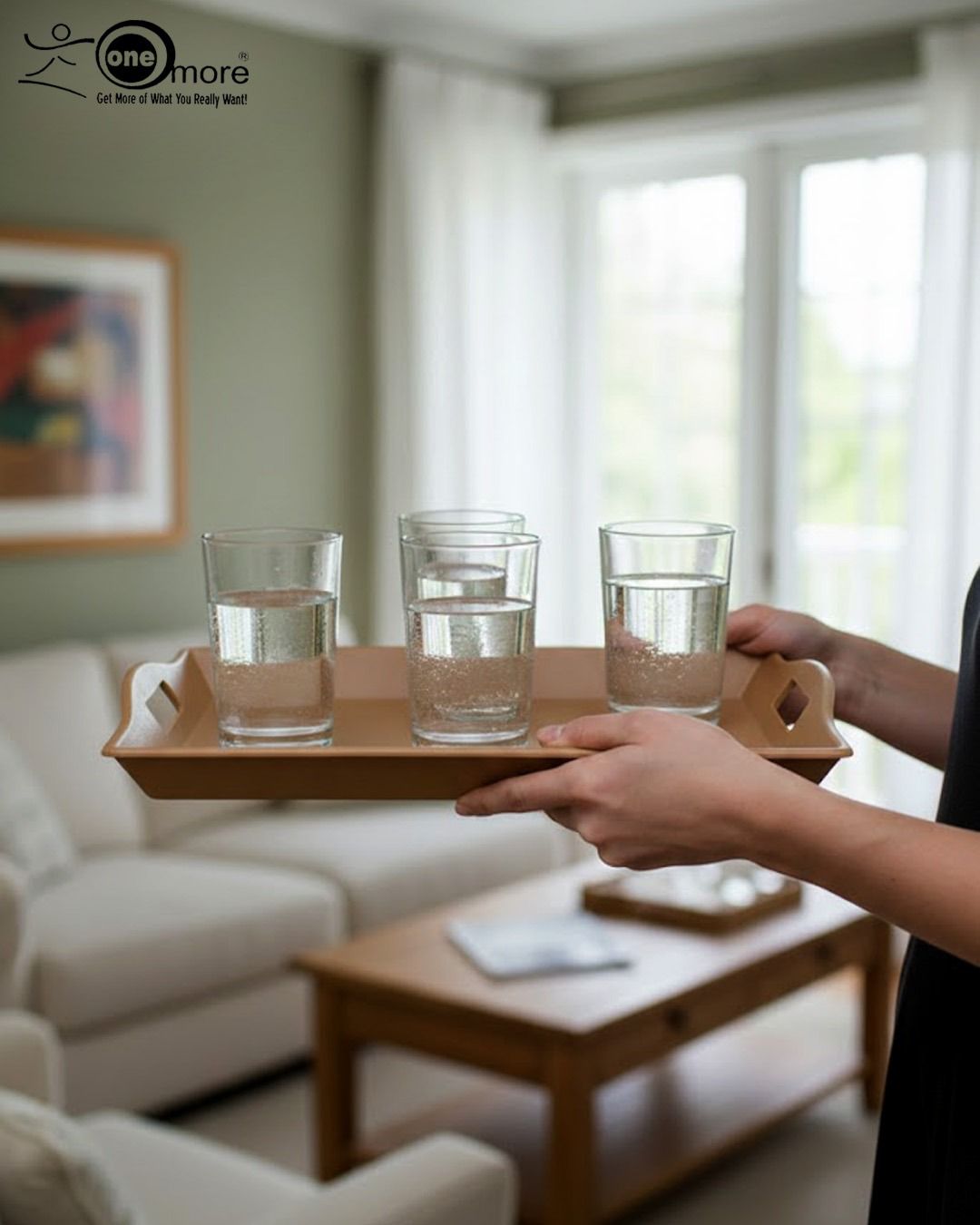 Fiber Serving Tray – 3 Pcs Set | Lightweight & Durable