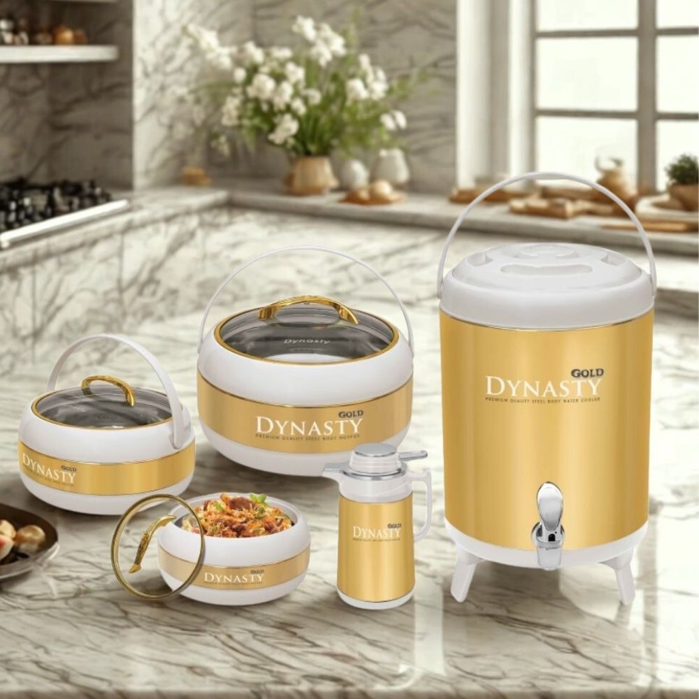 Dynasty Premium White & Gold Hotpot Set 5-Pcs